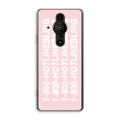 Hotline bling pink: Sony Xperia Pro-I Transparant Hoesje