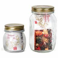 Pakket van 2x Transparante bewaarpotten/voorraadpotten met schroefdop van glas 0.25 liter/0.5 liter