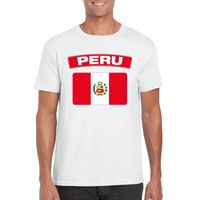 T-shirt met Peruaanse vlag wit heren - thumbnail