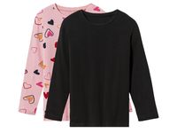 lupilu 2 meisjes shirts (98/104, Zwart/roze)