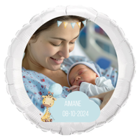 'Ballon Geboorte jongen met eigen naam, datum en foto' kopen? | FOR YOU GIFTS