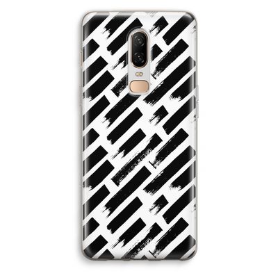 Zwarte vegen: OnePlus 6 Transparant Hoesje