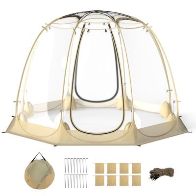 630° Transparant PVC Tent Pop Up Bubble Tent Blazentent voor 5-6 Personen 265 x 265 cm
