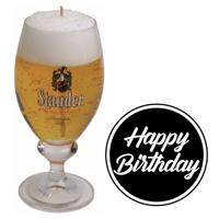 Bier kaars - Duits Stauder bier - H15 cm - inclusief 10x st bierviltjes - Happy Birthday - vaderdag Bier kaars - Duits Stauder bier - H15 cm - inclusief 10x st bierviltjes - Happy Birthday - vaderdag