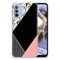 Motorola Moto G31 | G41 | TPU Hoesje | Zwart Roze Vormen Motorola Moto G31 | G41 | TPU Hoesje | Zwart Roze Vormen