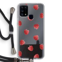 Framboosjes: Samsung Galaxy M31 Transparant Hoesje met koord