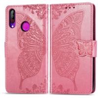 Butterfly Love bloemen reliëf horizontale Flip lederen case voor LG B30 met houder & kaartsleuven & portemonnee & Lanyard (roze)
