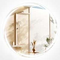 60x60cm LED-Badkamerspiegel Ronde Spiegel met 3 Kleuren Dimbare Lichten Aanraakschakelaar Anticondens en Geheugenfunctie