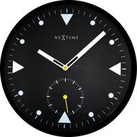 NeXtime klok 3049 serious black, ø32 cm, wall, black NeXtime klok 3049 serious black, ø32 cm, wall, black