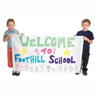 Colorations - versier je eigen nylon banner groot wit , set van 2 Colorations - versier je eigen nylon banner groot wit , set van 2