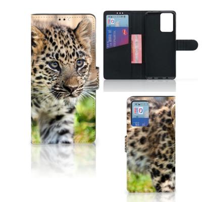 Xiaomi Redmi Note 10 Pro | Telefoonhoesje | Met pasjeshouder | Baby Luipaard