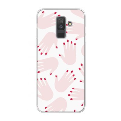 Hands pink: Samsung Galaxy A6 Plus (2018) Transparant Hoesje