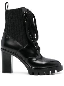 Santoni bottines en cuir à lacets 75 mm - Noir