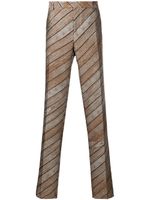 Walter Van Beirendonck Pre-Owned pantalon de costume à rayures - Marron