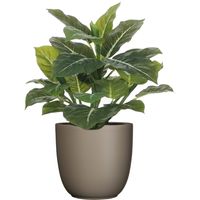 Groene Philodendron kunstplant 49 cm in bloempot taupe Dia 14.5 cm