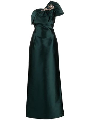 Sachin & Babi robe longue Ines à ornements en cristal - Vert