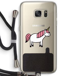 Eenhoorn: Samsung Galaxy S7 Transparant Hoesje met koord