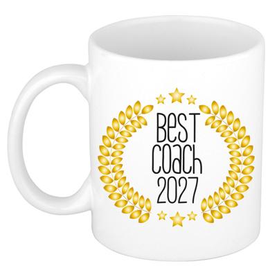 Cadeau koffie/thee mok - de beste Coach van 2027 - wit - 300 ml - keramiek Cadeau koffie/thee mok - de beste Coach van 2027 - wit - 300 ml - keramiek