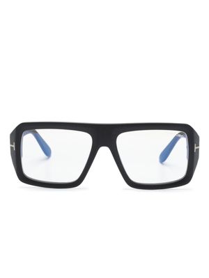 TOM FORD Eyewear lunettes de vue carrées FT5903B à logo gravé - Noir