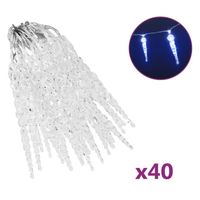 vidaXL Kerstverlichting ijspegel met 40 LED's acryl blauw - thumbnail