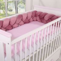 Gevlochten Box/Bedbumper Pastel Pink - thumbnail