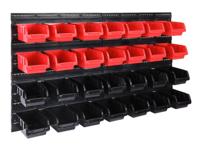 Gereedschapswand Zwart Rood 43-delig Stapelboxen