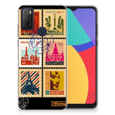 Alcatel 1S (2021) | Silliconen Back Cover | Postzegels