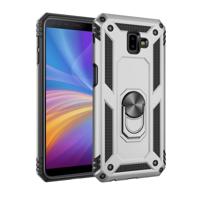 Armor schokbestendig TPU + PC beschermende case voor Galaxy J6 Plus met 360 graden rotatie houder (zilver)