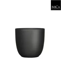 Mica Decorations tusca ronde pot mat zwart maat in cm: 23 x 25 - thumbnail