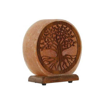 Bureaulamp Home ESPRIT Boomstructuur Bruin Roze Hout Zout 15 W 220 V 16 x 7 x 18 cm