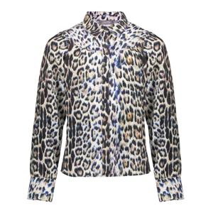 Geisha winter blouse meisjes - bruin/blauw/zwart - luipaard