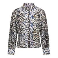 Geisha winter blouse meisjes - bruin/blauw/zwart - luipaard