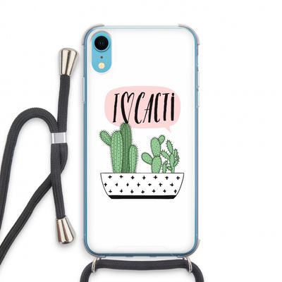 I love cacti: iPhone XR Transparant Hoesje met koord