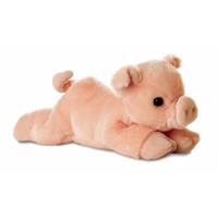 Aurora Pluche Varkens/biggen - knuffeldier - roze - 20 cm - boerderij knuffel