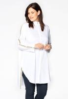 Yoek Blouse met strepen | Wit | Maat 38/40