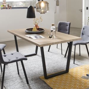 Artistiq Eettafel 'Lorna' U-poot, Eikenlook, 160 x 90cm