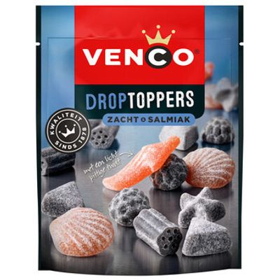 Venco Venco - Droptoppers Zacht & Salmiak 205 Gram 10 Stuks