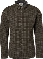 Shirt, l/sl, allover printed, stret black - thumbnail