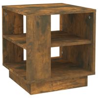 The Living Store Salontafel - naam - Banktafel - 40 x 40 x 43 cm - Gerookt eiken