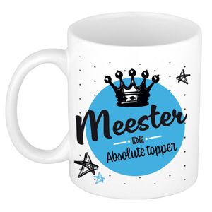 Cadeau koffiemok voor meester/leraar - topper - verjaardag/einde schooljaar kado - meesterdag