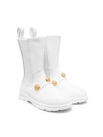 Balmain Kids bottines en cuir à clous - Blanc