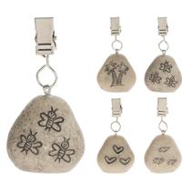 Tafelkleed gewichtjes - 4x - Ibiza style - kunststeen - grijs - 4,5 cm