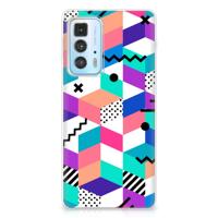 Motorola Edge 20 Pro | TPU Hoesje | Blokken Kleurrijk