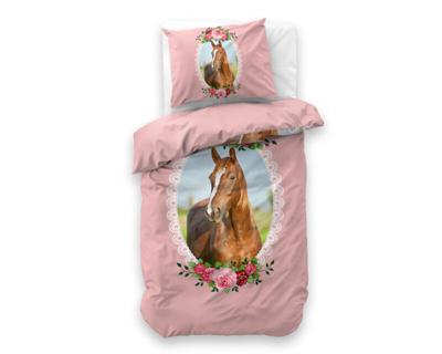 Little Monster Cute Horse Roze 140 x 200/220 cm
