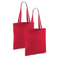 2x Tote bag katoenen tasje rood 42 x 38 cm 2x Tote bag katoenen tasje rood 42 x 38 cm