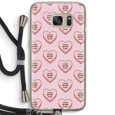 Chicks before dicks: Samsung Galaxy S7 Transparant Hoesje met koord