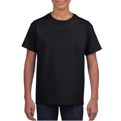 Zwart basic t-shirt met ronde hals - kinderen - unisex - katoen - 145 grams - Zwarte shirts