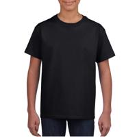 Zwart basic t-shirt met ronde hals - kinderen - unisex - katoen - 145 grams - Zwarte shirts