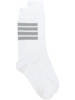 Thom Browne chaussettes à bandes contrastantes - Blanc - thumbnail