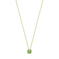 Exclusief 14k Geelgouden Collier met Tsavoriet en Diamant - Verstelbare Draaglengtes 41-43-45 cm, 0.7ct Diamantgewicht